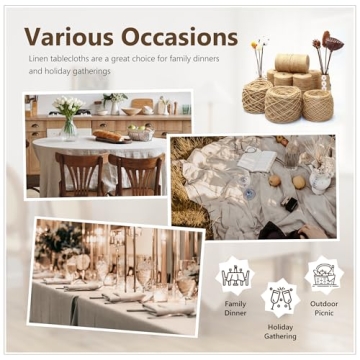 Elegant Linen Tablecloth for Dining and Events 55" x 55"