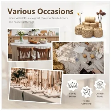 Elegant Linen Tablecloth for Dining and Events 55" x 55"