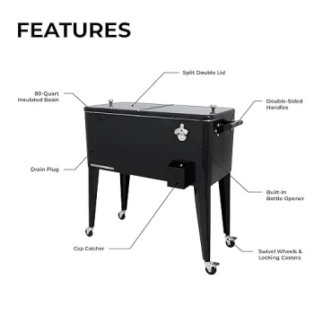 Permasteel 80-Qt Retro Outdoor Rolling Cooler