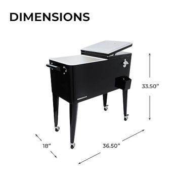 Permasteel 80-Qt Retro Outdoor Rolling Cooler