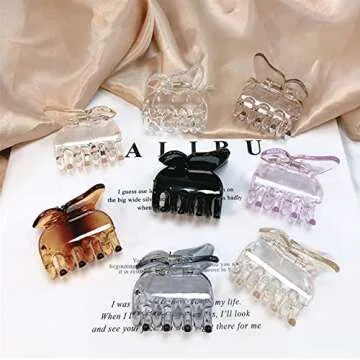 ABUDDER 8 Pieces Hair Claw Clips ,3.3 inch Girls Clear Butterfly Hair Clips, Beautiful Butterfly Hair Clips Hair Accessories for Girls and Women (blue&brown&black)