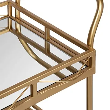 Kate and Laurel Ketia Glam Metal Bar Cart, 23 x 13 x 34, Gold, Glamorous Three Tier Gold Bar Cart for Display and Storage