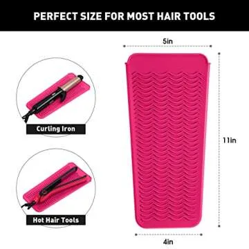 ZAXOP 2 Pack Heat Resistant Silicone Mat Pouch for Flat Iron, Curling Iron,Hair Straightener,Hair Cu...