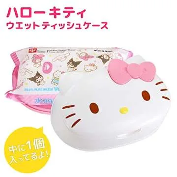 LEC 99.9% Water Wet Wipes with Hello Kitty Case, 80 Sheets