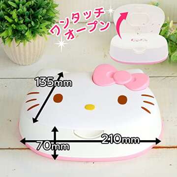 LEC 99.9% Water Wet Wipes with Hello Kitty Case, 80 Sheets