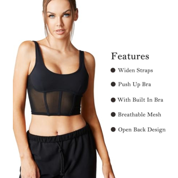 Mustcan Open Back Padded Sports Bra Yoga Fitness Wear