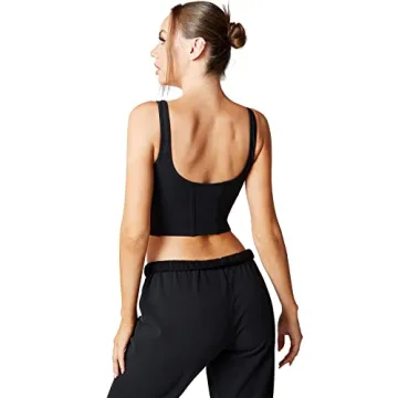 Mustcan Open Back Padded Sports Bra Yoga Fitness Wear