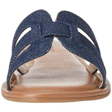 The Drop Women's Monika Flat H-Band Slide Sandal, Chambray, 13