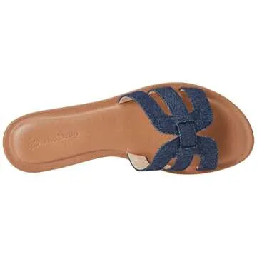 The Drop Women's Monika Flat H-Band Slide Sandal, Chambray, 13