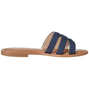 The Drop Women's Monika Flat H-Band Slide Sandal, Chambray, 13