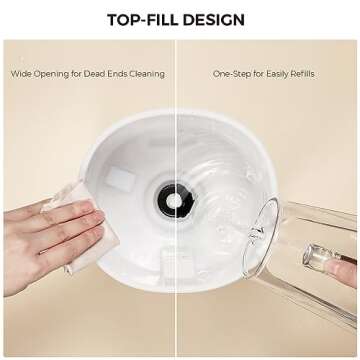 Syvio Humidifiers for Bedroom Large Room, Easy to Clean Humidifier Ultrasonic & Essential Oil Diffuser, Room Humidifier for Bedroom Baby Plant Cool Mist, Top Fill, Quiet, 360° Nozzle, Auto Off, 2.8L …