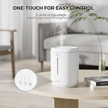 Syvio Humidifiers for Bedroom Large Room, Easy to Clean Humidifier Ultrasonic & Essential Oil Diffuser, Room Humidifier for Bedroom Baby Plant Cool Mist, Top Fill, Quiet, 360° Nozzle, Auto Off, 2.8L …
