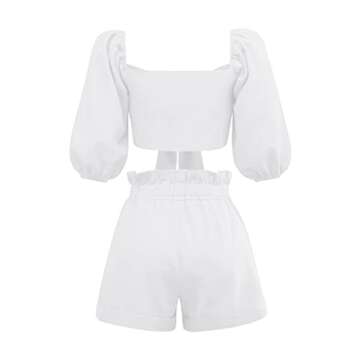 Natsuki Women's Sexy V Neck Crop Top and Short Set