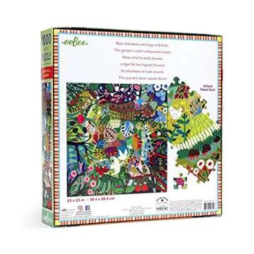 eeBoo: Piece and Love Bountiful Garden 1000 Piece Square Adult Jigsaw Puzzle, Glossy, Sturdy Pieces, Minimal Puzzle Dust