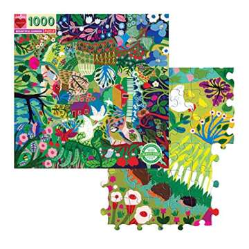eeBoo: Piece and Love Bountiful Garden 1000 Piece Square Adult Jigsaw Puzzle, Glossy, Sturdy Pieces, Minimal Puzzle Dust