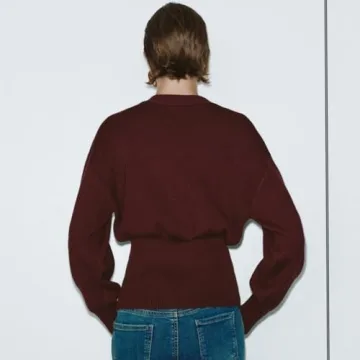 URBAN REVIVO Women's V-Neck Cropped Cardigan Unmatched Elegance