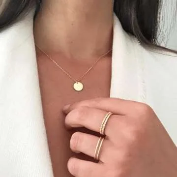 FUNEIA 8PCS Gold Plated Stacking Rings for Women