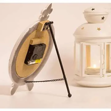 Aoipend Vintage Farmhouse Table Clock White Rustic Design