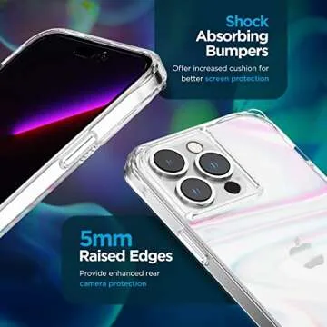 Case-Mate Soap Bubble iPhone 14 Pro Max Case [10ft Drop Protection] [Wireless Charging Compatible] Luxury Cover for iPhone 14 Pro Max 6.7", Iridescent Swirl Effect, Anti-Scratch, Slim Fit - Iridescent