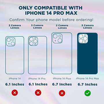 Case-Mate Soap Bubble iPhone 14 Pro Max Case [10ft Drop Protection] [Wireless Charging Compatible] Luxury Cover for iPhone 14 Pro Max 6.7", Iridescent Swirl Effect, Anti-Scratch, Slim Fit - Iridescent