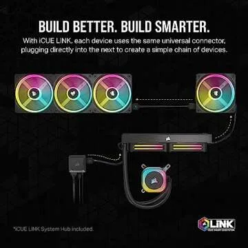 Corsair iCUE LINK QX120 RGB 120mm Magnetic Dome RGB Fans - Triple Fan Starter Kit with iCUE LINK System Hub - Black