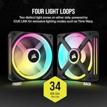 Corsair iCUE LINK QX120 RGB 120mm Magnetic Dome RGB Fans - Triple Fan Starter Kit with iCUE LINK System Hub - Black