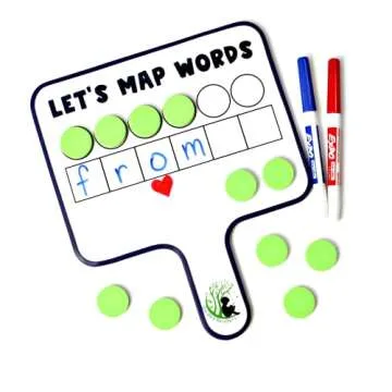 6 Word Mapping Paddles | Orthographic Mapping & Science of Reading Manipulatives | Double-Sided Magn...