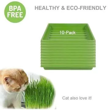 RooTrimmer 10-Pack Microgreens Seed Starter Grow Trays for Seedlings, Shallow Seeding Germination Flats Non Standard 1010 Tray no Holes Plant Sprouter Propogation Tray