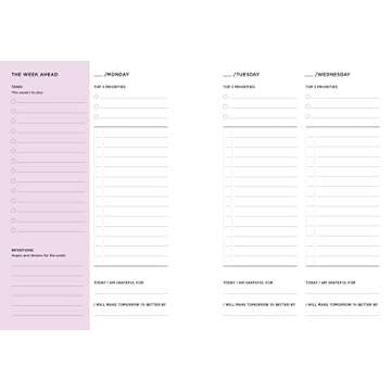 52 Lists Planner Undated 12-month Monthly/Weekly Spiralbound Planner with Pocket s (Black Floral): Includes Prompts for Well-Being, Reflection, Personal Growth, and Daily Gratitude