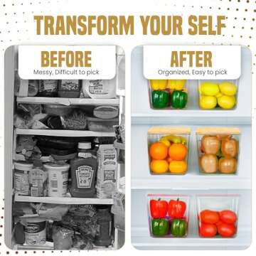 (New) 2 Set Pantry Organizer Storage Stackable, Kitchen Counter Organizer for Potato Onion Vegetable Fruit, Clear Large Basket with Open Front, Bamboo Lid, Eco-Friendly, Multi-Function, Rubber Feet