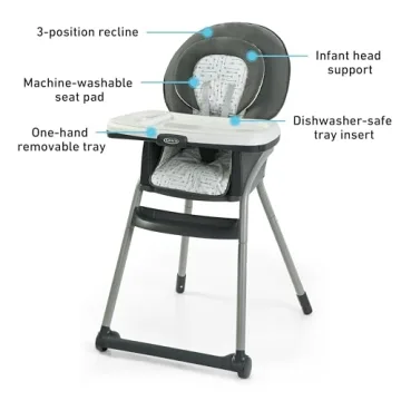 Graco® Table2Table LX 6-in-1 Highchair, Arrows with Infant Head Support & One-Hand Removable Tray