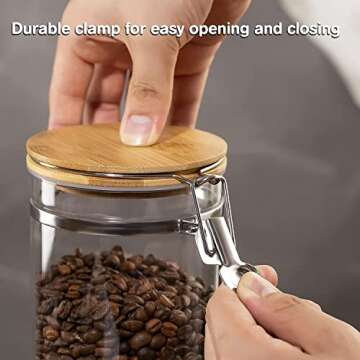 Yangbaga Glass 45 OZ Storage Jars with Airtight Lids