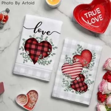 Soft and Stylish Valentine’s Day Kitchen Towels Set of 2