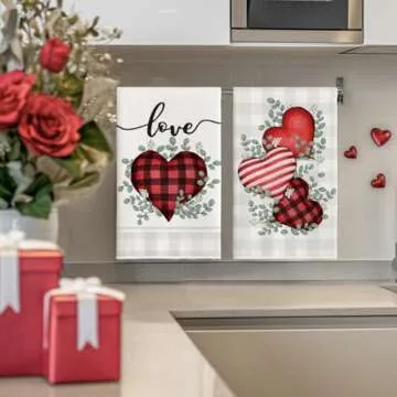 Soft and Stylish Valentine’s Day Kitchen Towels Set of 2