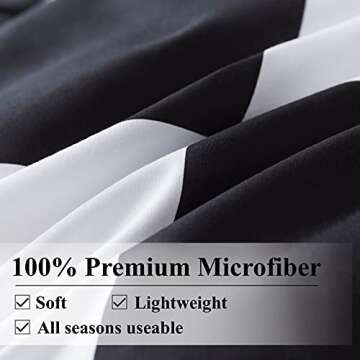 Andency Checkered Comforter Full(79x90Inch), Black White Plaid Gingham Bed Set for Teen Boys Kids, Lightweight Microfiber Geometric Preppy Bedding，2 Pieces