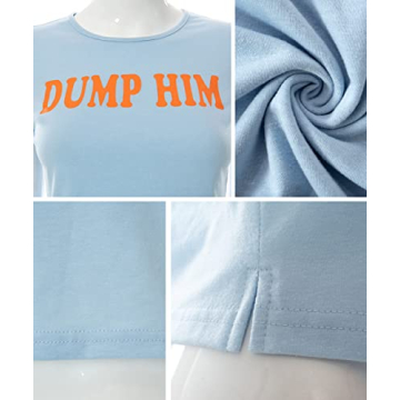 MISSACTIVER Dump Him Letter Crop T-Shirt - Trendy & Chic