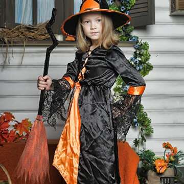 3 Pack Halloween Crooked Witch Broom Crooked Witch Broomstick Cosplay Plastic Wizard Broomstick Broom Props for Kids Halloween Costume Decorations Party Decor, 3 Colors