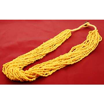 Touchstone New Indian Bollywood Desire Exclusively Handcrafted Twisted Charming Look Exclusive Gorgeous Yellow Color 20 Strands Fresh Fashion Exclusive Designer Jewelry Necklace for Women.
