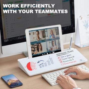 Glass Desktop Whiteboard with Storage Organizer & Markers