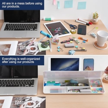 Glass Desktop Whiteboard with Storage Organizer & Markers