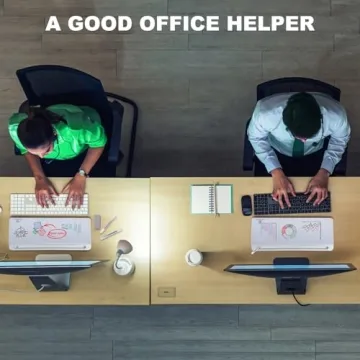 Glass Desktop Whiteboard with Storage Organizer & Markers