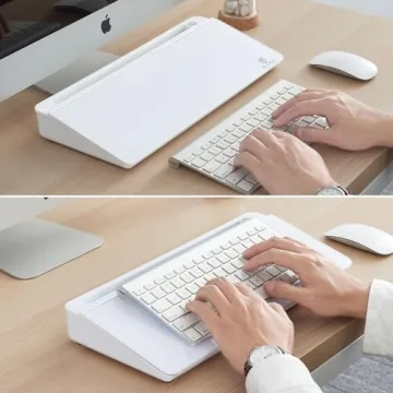 Glass Desktop Whiteboard with Storage Organizer & Markers