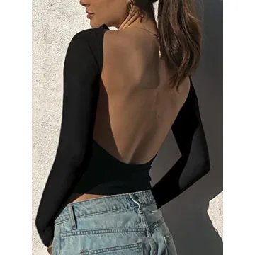 Trendy Women's Backless Y2K Crop Top for Summer Style