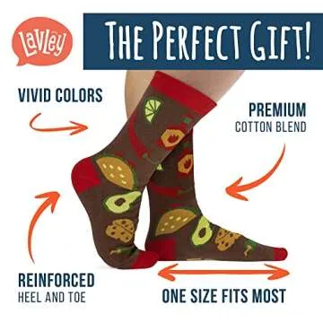 Lavley If You Can Read This, Bring Me Funny Socks - Novelty Gifts for Men, Women and Teens (US, Alph...