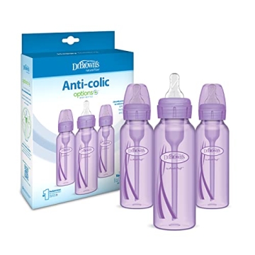 Dr. Brown’s 8 oz Anti-Colic Baby Bottles - Purple