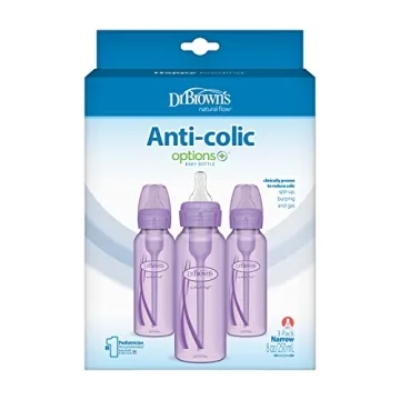 Dr. Brown’s 8 oz Anti-Colic Baby Bottles - Purple