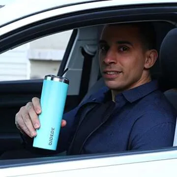 BJPKPK Skinny Tumbler with Lid 20 oz Stainless Steel Vacuum Insulated Double Wall Travel Coffee Water Tumblers Cup,White