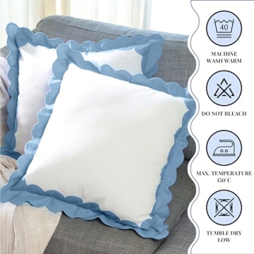 Boho Throw Pillow Covers 18x18 Set of 2 Stylish Decor