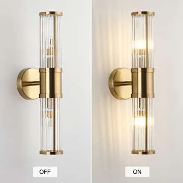 ECOBRT Vintage Glass Rods Vanity Wall Light Fixture