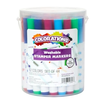 Colorations Washable Marker Stampers for Kids - 44 Count